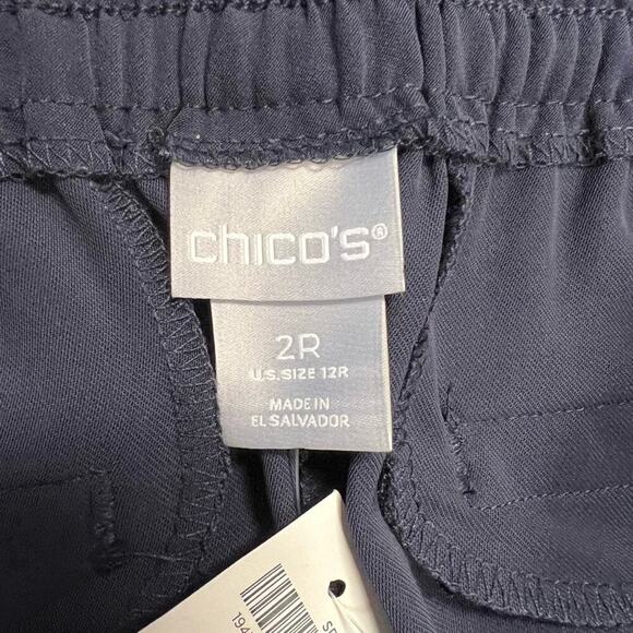 🆕 Chicos Zipper Hem Ankle pull on match back woven ankle pant SZ 2/12 - Picture 6 of 8